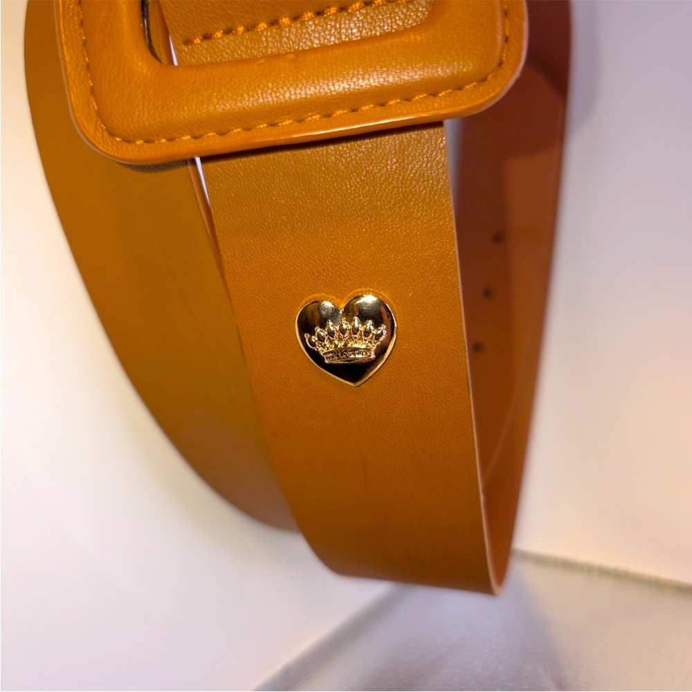 New w/Tags! Juicy Couture Women’s Belt Tan/ Brown Gold Trim - Picture 6 of 6